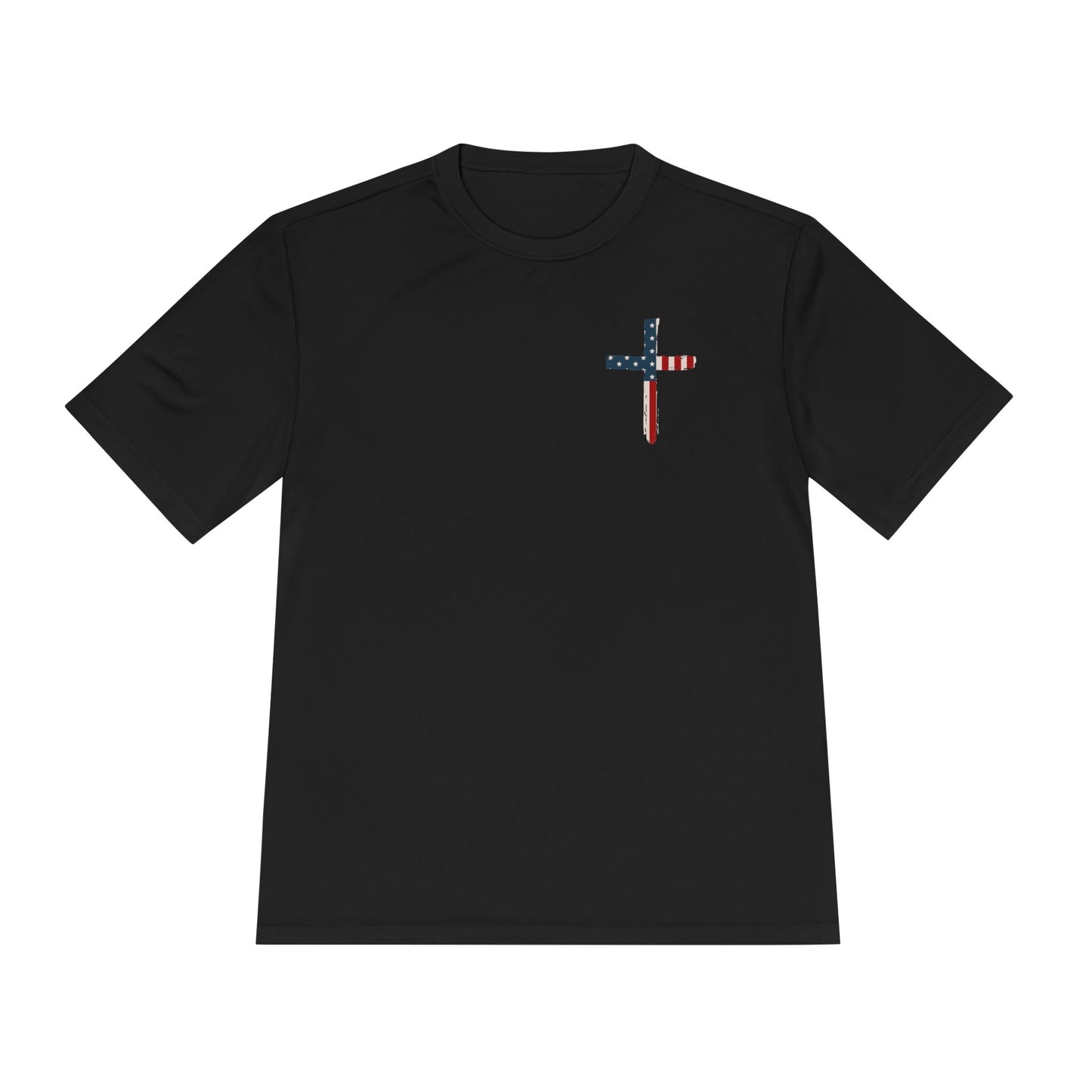 American Flag Cross Tee — "Stand for the Flag, Kneel for the Cross" Patriotic Christian T‑Shirt