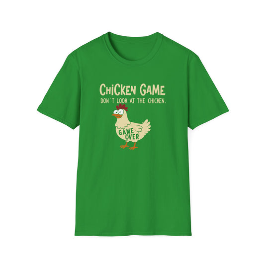 Chicken Game T-Shirt — "Don't Look at the Chicken" Funny Graphic Tee